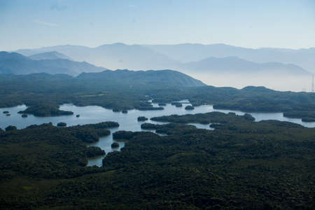 Aerial view of body of water - lake. High quality photoの写真素材