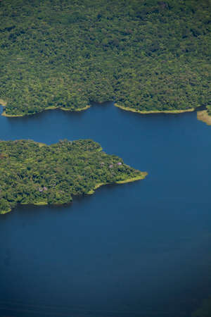 Aerial view of body of water - lake. High quality photoの写真素材