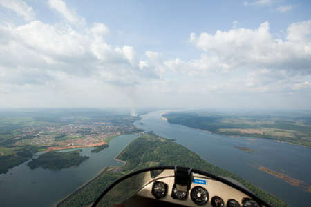 Aerial view of body of water - lake. High quality photoの写真素材