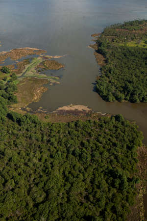Aerial view of body of water - river - rivers. High quality photoの写真素材
