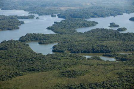 Aerial view of body of water - lake. High quality photoの写真素材