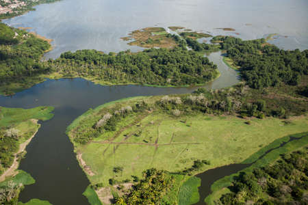 Aerial view of body of water - river - rivers. High quality photoの写真素材