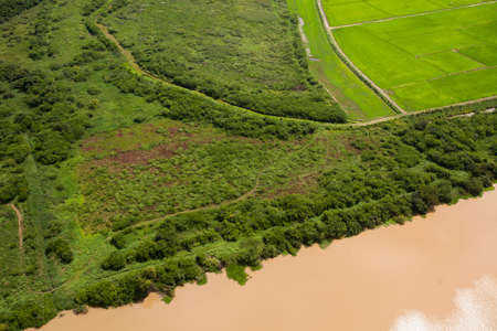 Aerial view of body of water - river - rivers. High quality photoの写真素材