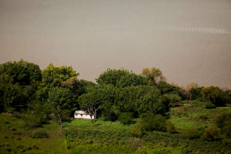 Aerial view of body of water - river - rivers. High quality photoの写真素材
