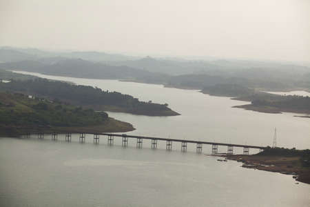 Aerial view of road and highway - bridgeの写真素材