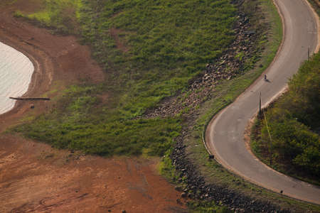 Aerial view of road and highwayの写真素材