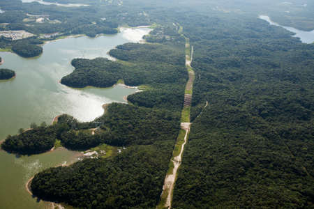 Aerial view of road and highwayの写真素材