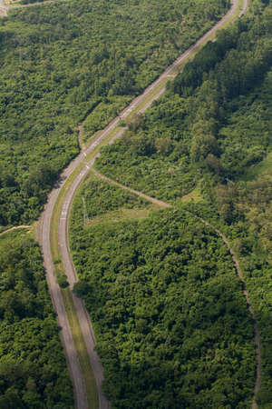 Aerial view of road and highwayの写真素材