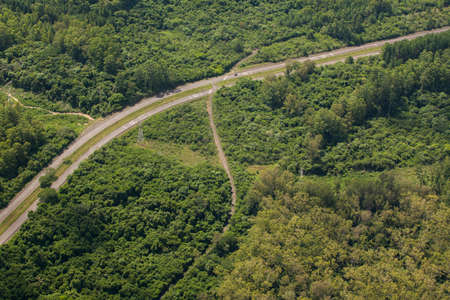Aerial view of road and highwayの写真素材