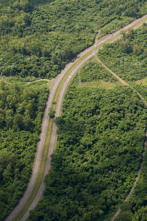 Aerial view of road and highwayの写真素材