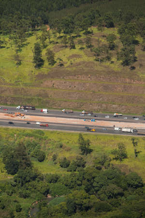 Aerial view of road and highwayの写真素材