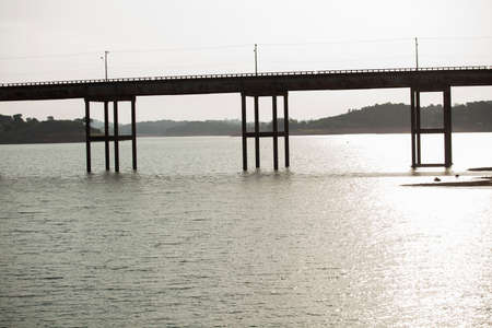 Aerial view of road and highway - bridgeの写真素材