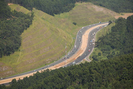 Aerial view of road and highwayの写真素材