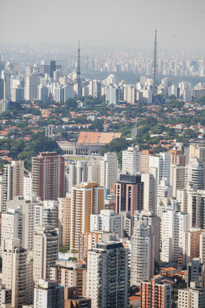 SAO PAULO BRAZIL CITY AERIAL VIEW. High quality photoのeditorial素材