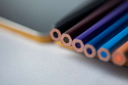 Colored pencils details still. high quality photoの写真素材