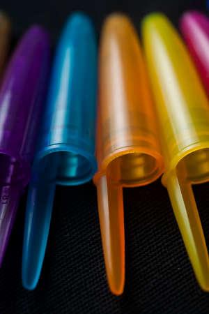 Colorful plastic ballpoint pens. high quality photoの写真素材