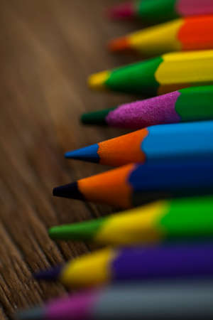 Colorful plastic ballpoint pens. high quality photo