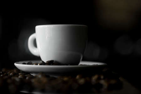 Coffee cup and coffee beans at a coffee shop. Still details. high quality photoの写真素材