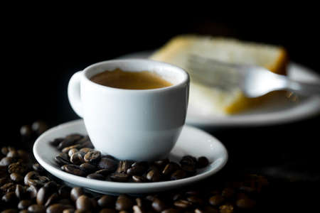 Coffee cup and coffee beans at a coffee shop. Still details. high quality photoの写真素材