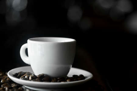 Coffee cup and coffee beans at a coffee shop. Still details. high quality photoの写真素材