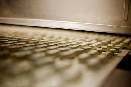 Chocolate production factory - production line. High quality photo. white chocolateの写真素材