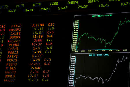 Real live stock exchange trading stocks display panel. high quality photoの写真素材