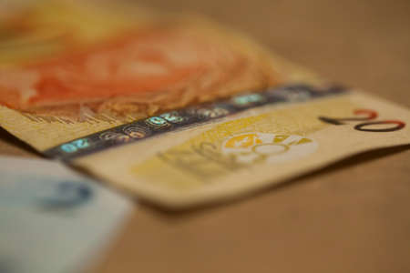 20 and 2 reais brazil real money currency reaisの写真素材