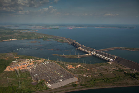 hydroelectric energy power plant water . high quality photoの写真素材