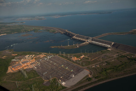 hydroelectric energy power plant water . high quality photoの写真素材