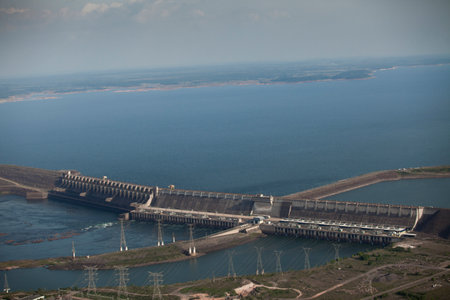 hydroelectric energy power plant water . high quality photoの写真素材