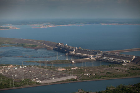hydroelectric energy power plant water . high quality photoの写真素材