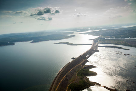 hydroelectric energy power plant water . high quality photoの写真素材