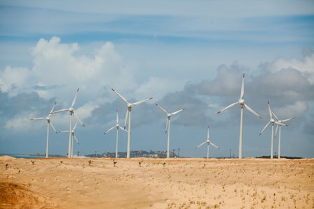 Aero generator - Wind Turbine at Windimill Power plant. high quality photoの写真素材