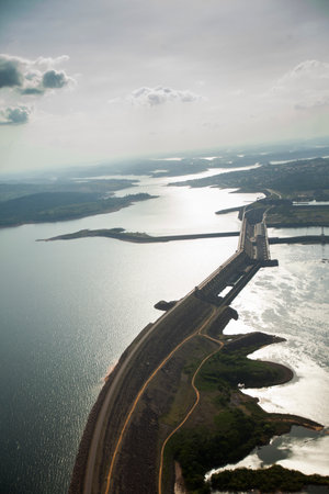 hydroelectric energy power plant water . high quality photoの写真素材