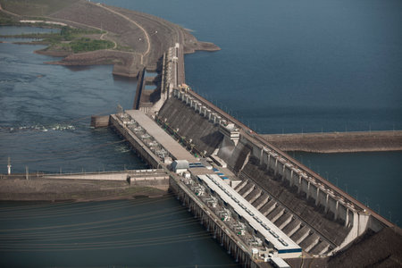 hydroelectric energy power plant water . high quality photoの写真素材