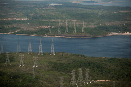 hydroelectric energy power plant water . high quality photoの写真素材