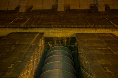 hydroelectric energy power plant water . high quality photoの写真素材