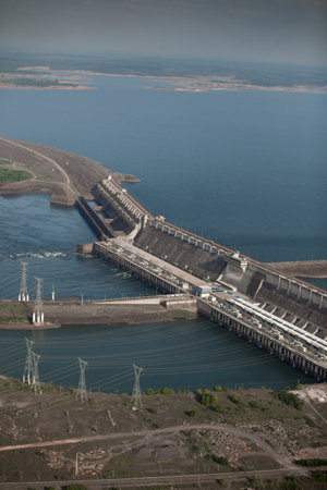 hydroelectric energy power plant water . high quality photoの写真素材