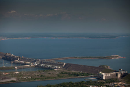 hydroelectric energy power plant water . high quality photoの写真素材