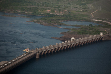 hydroelectric energy power plant water . high quality photoの写真素材