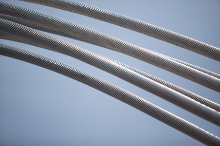 Industrial Power Lines and High Voltage Lines Electricity. high quality photoの写真素材