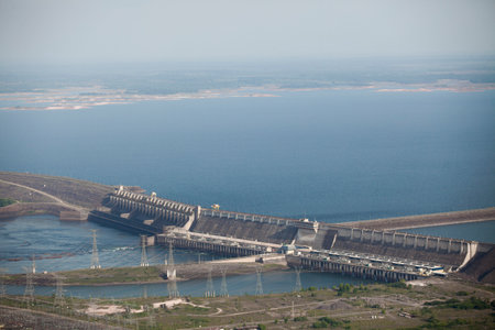 hydroelectric energy power plant water . high quality photoの写真素材