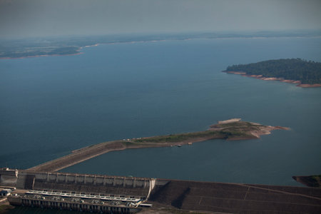 hydroelectric energy power plant water . high quality photoの写真素材
