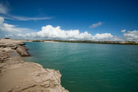 Empty beach view with no people ocean and seaの写真素材