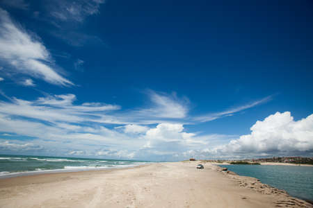 Empty beach view with no people ocean and seaの写真素材