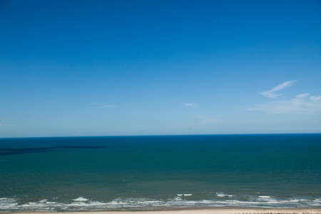 Empty beach view with no people ocean and seaの写真素材