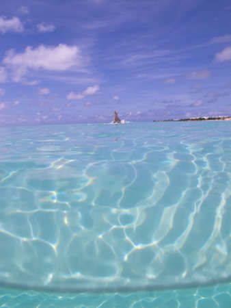 Empty beach view with no people ocean and sea --Caribbean seaの写真素材