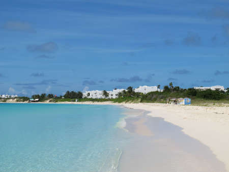 Empty beach view with no people ocean and sea --Caribbean seaの写真素材