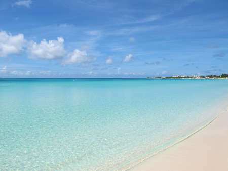 Empty beach view with no people ocean and sea --Caribbean seaの写真素材