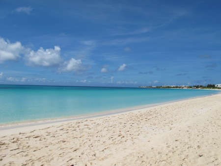 Empty beach view with no people ocean and sea --Caribbean seaの写真素材